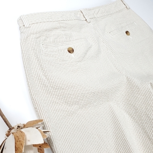 New L. L. Bean Cream White Gingham Stripe Capri 6 - Picture 9 of 9